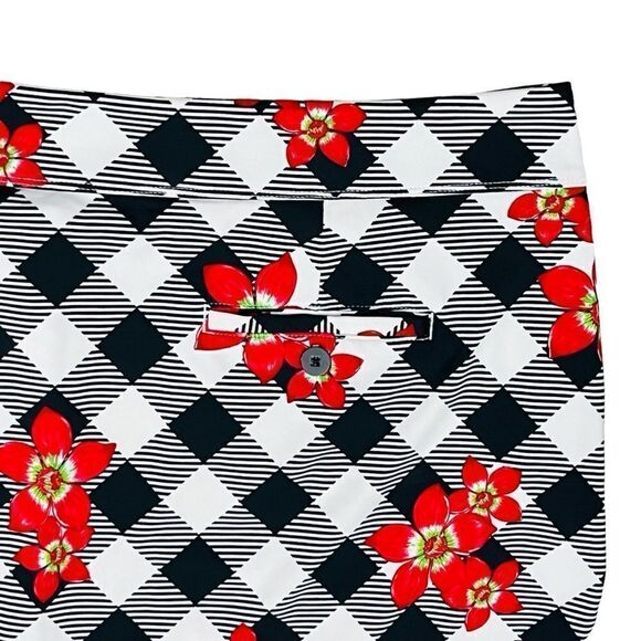 Greg Norman Skirt Skort Floral/Plaid Print Pull On Stretchy Golf Tennid Sz XL - Picture 4 of 9
